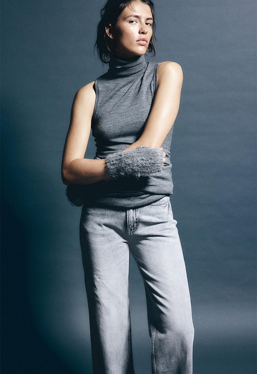 H&M - Wide ultra high jeans - grey