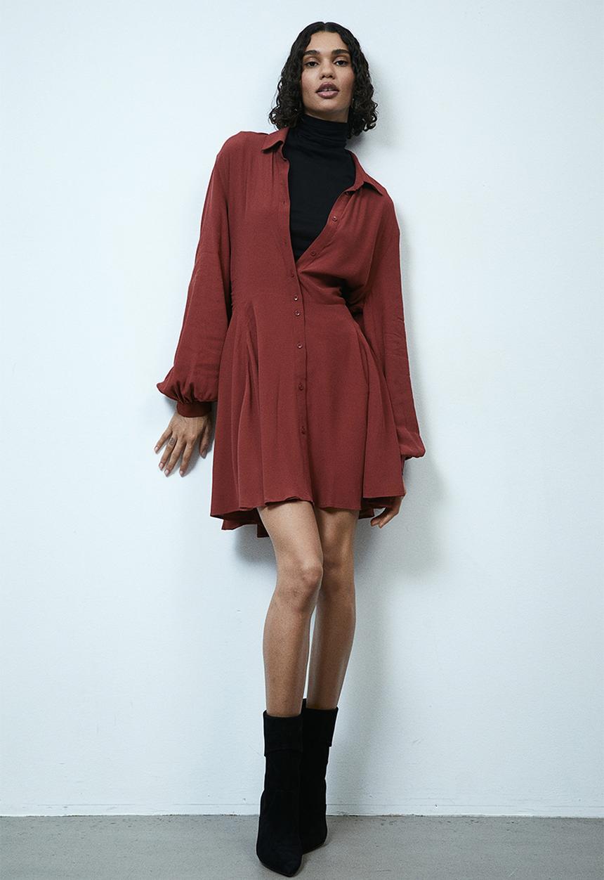 H&M - Crêpe shirt dress - red
