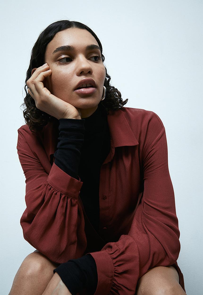 H&M - Crêpe shirt dress - red