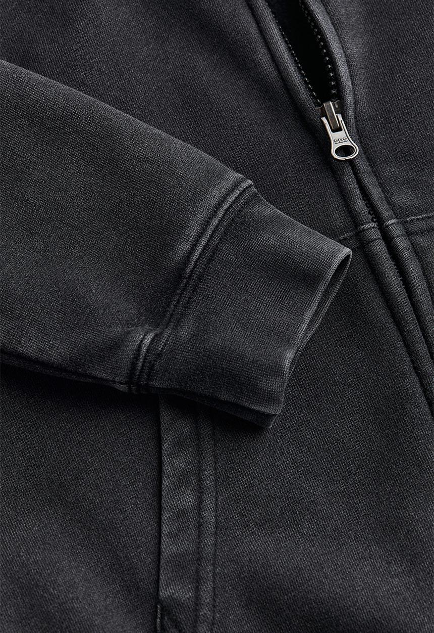 H&M - Zip-through hoodie - washed black