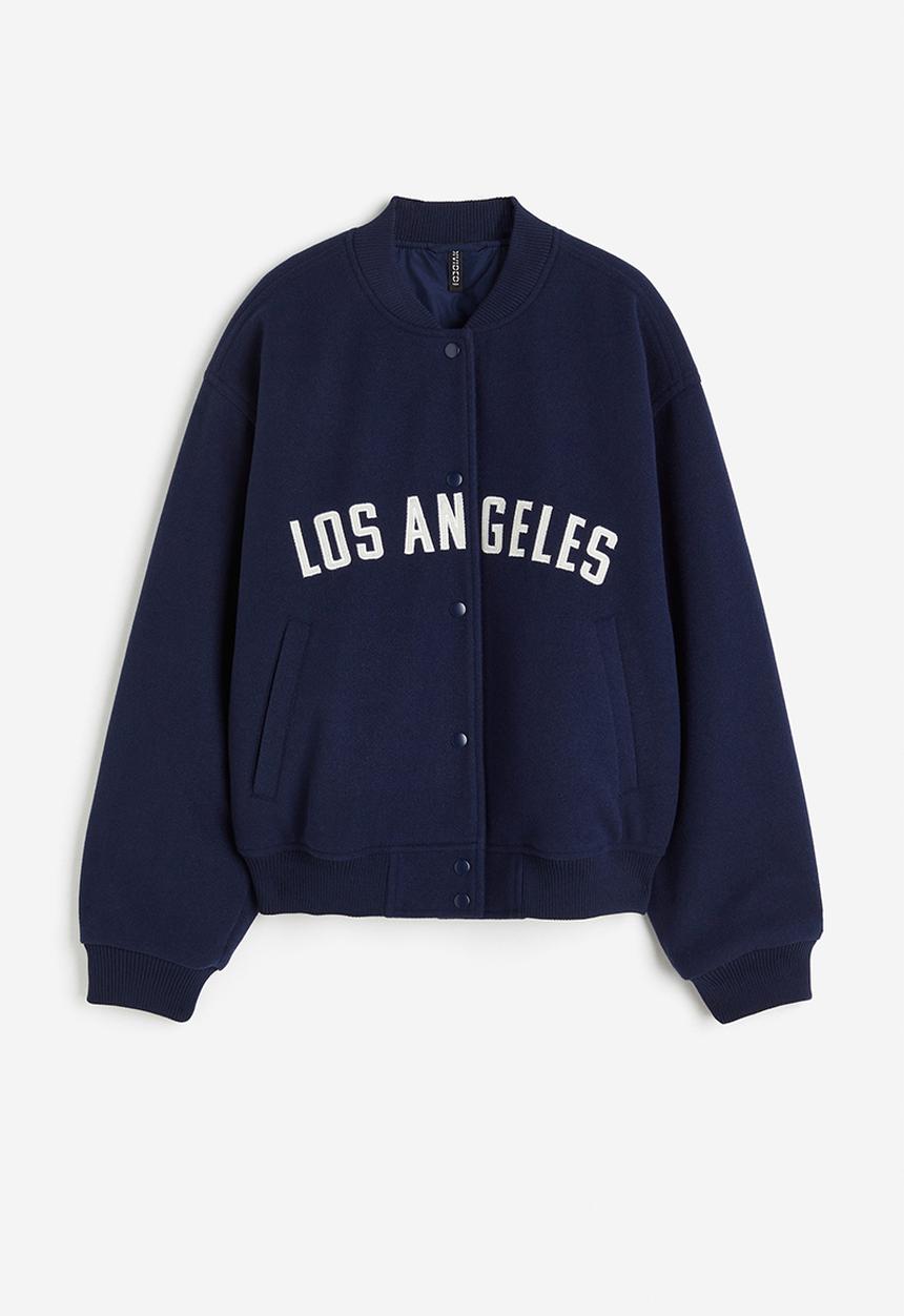 H&M - Motif-detail bomber jacket - dark blue los angeles 