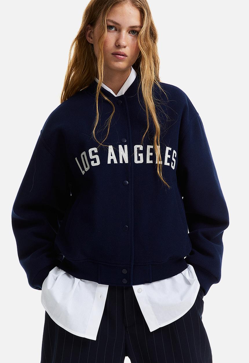 H&M - Motif-detail bomber jacket - dark blue los angeles 
