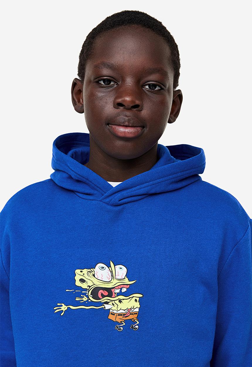 H&M - Printed hoodie - bright blue/spongebob