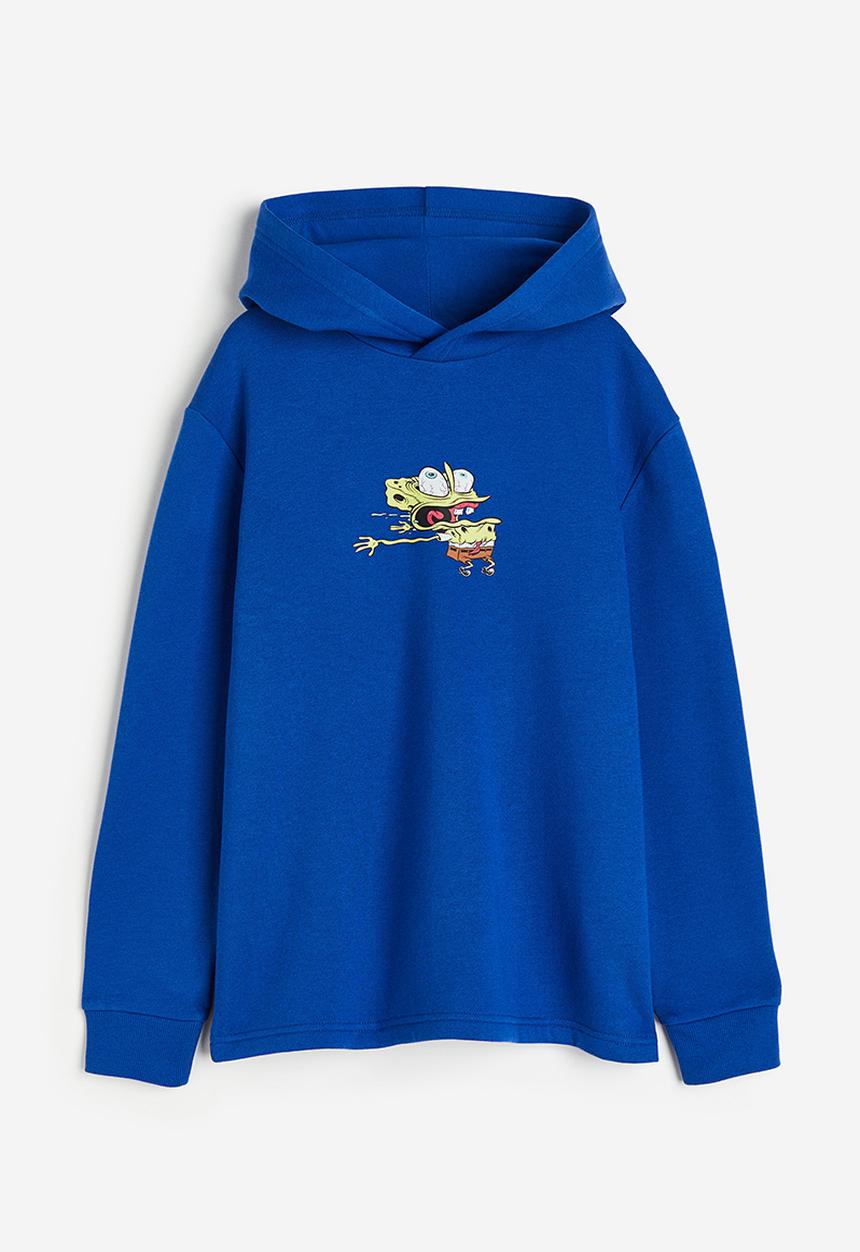 H&M - Printed hoodie - bright blue/spongebob