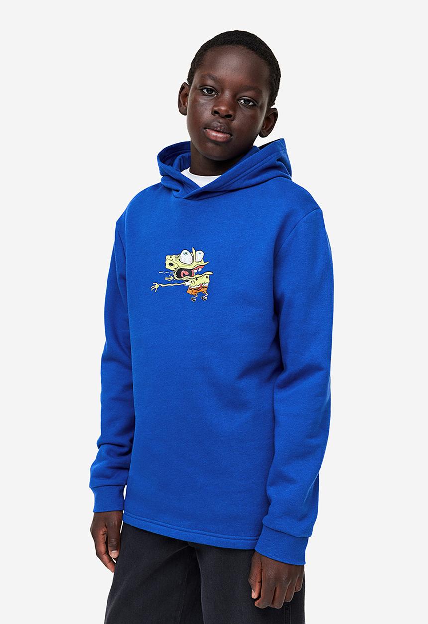 H&M - Printed hoodie - bright blue/spongebob