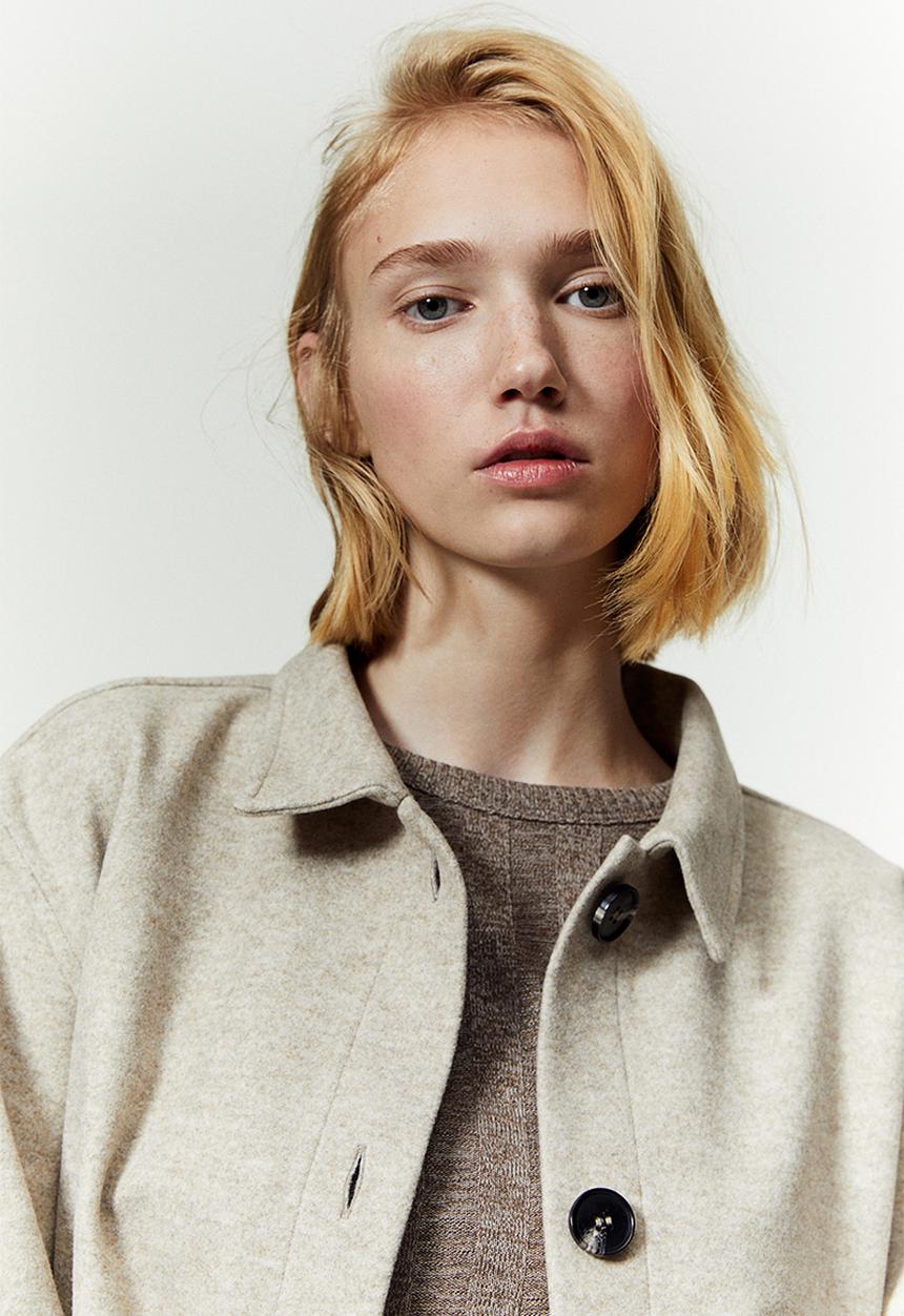 H&M - Rib-knit top - dark beige marl