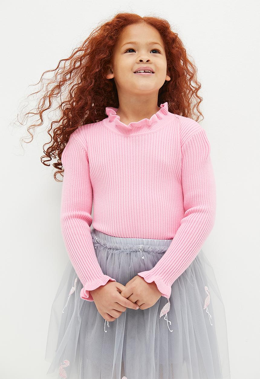 Pop Candy - Frilled poloneck - pink
