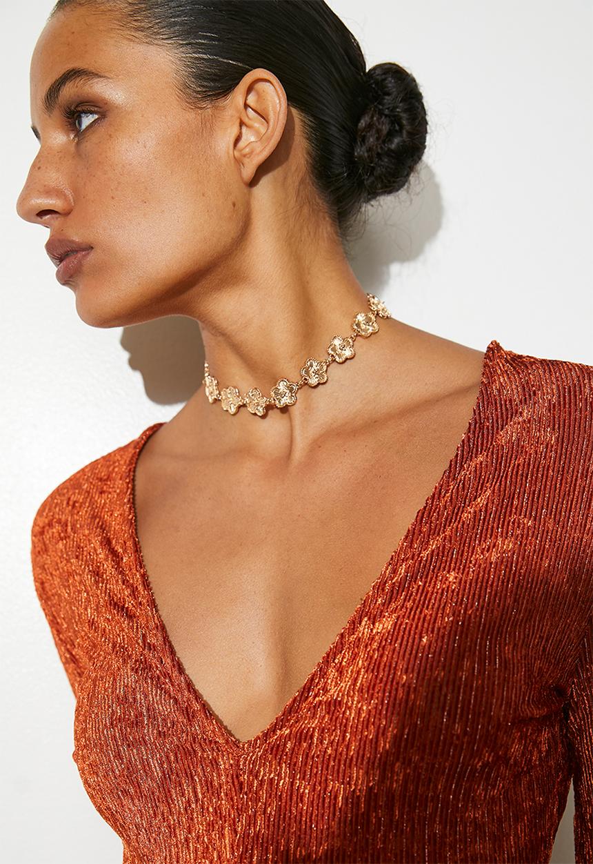 Superbalist - Callie flower necklace - gold