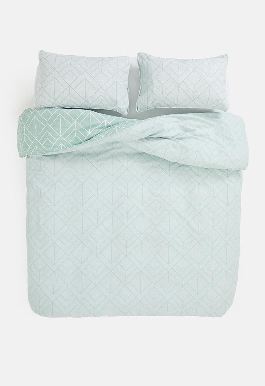 Horrockses - Carlos Geo Duvet Cover - blue