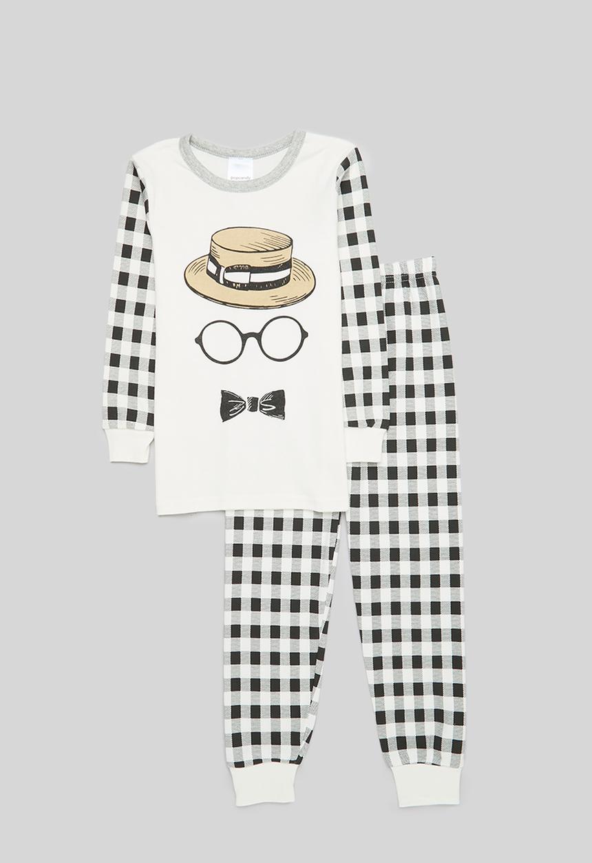 Pop Candy - Check pj set - black & white