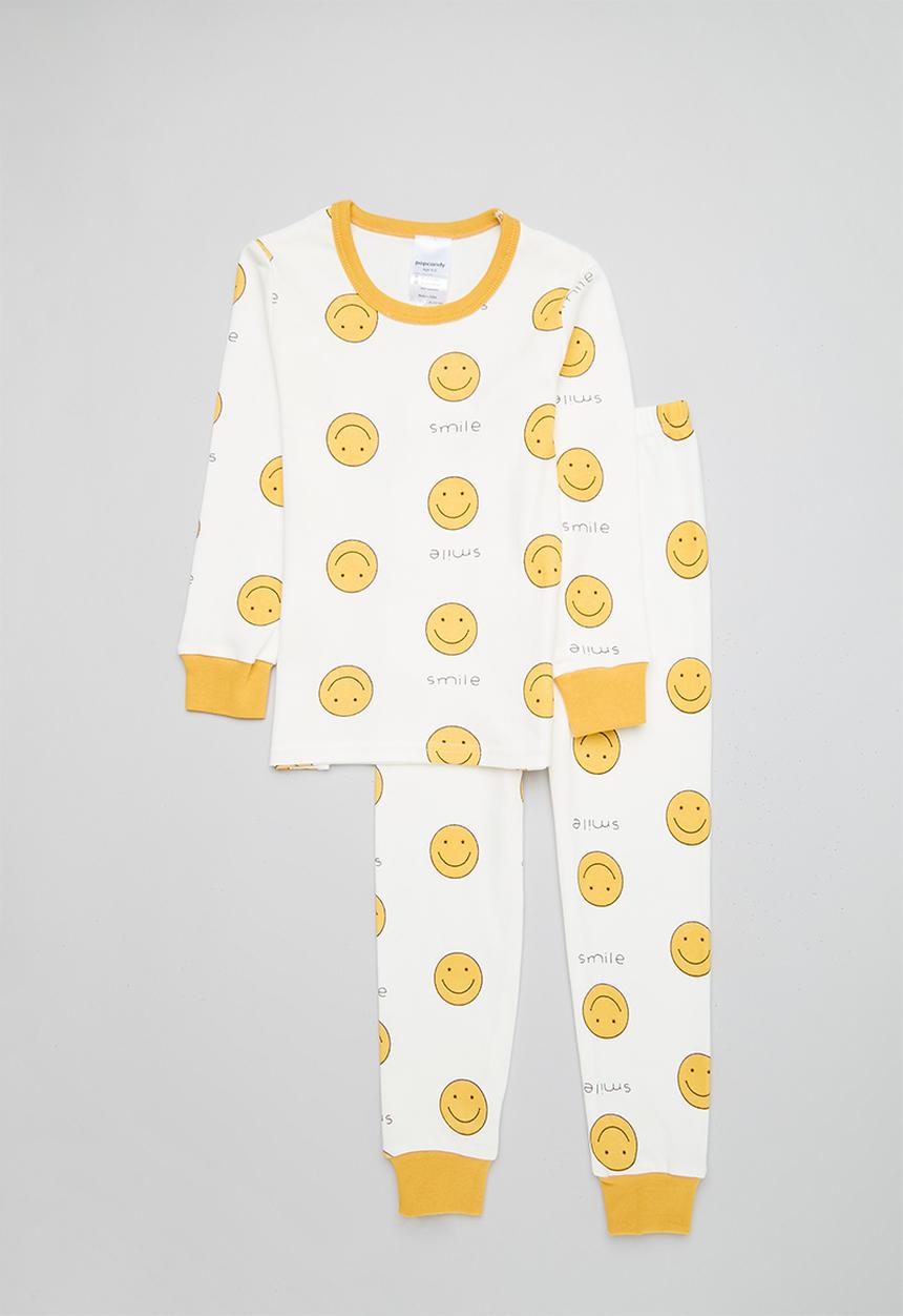 Pop Candy - Smiley pj set - yellow & white