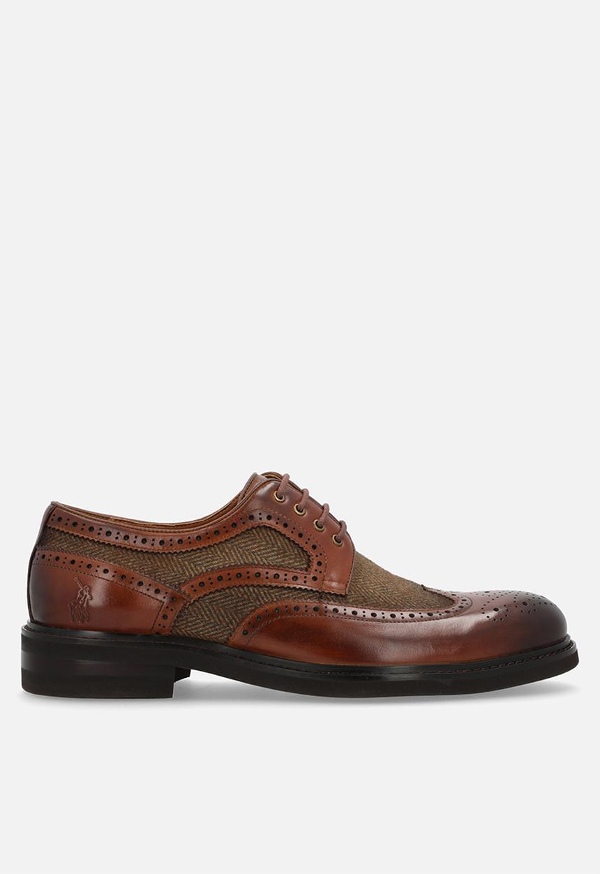 POLO - Herringbone Gibson Lace Up - Tan