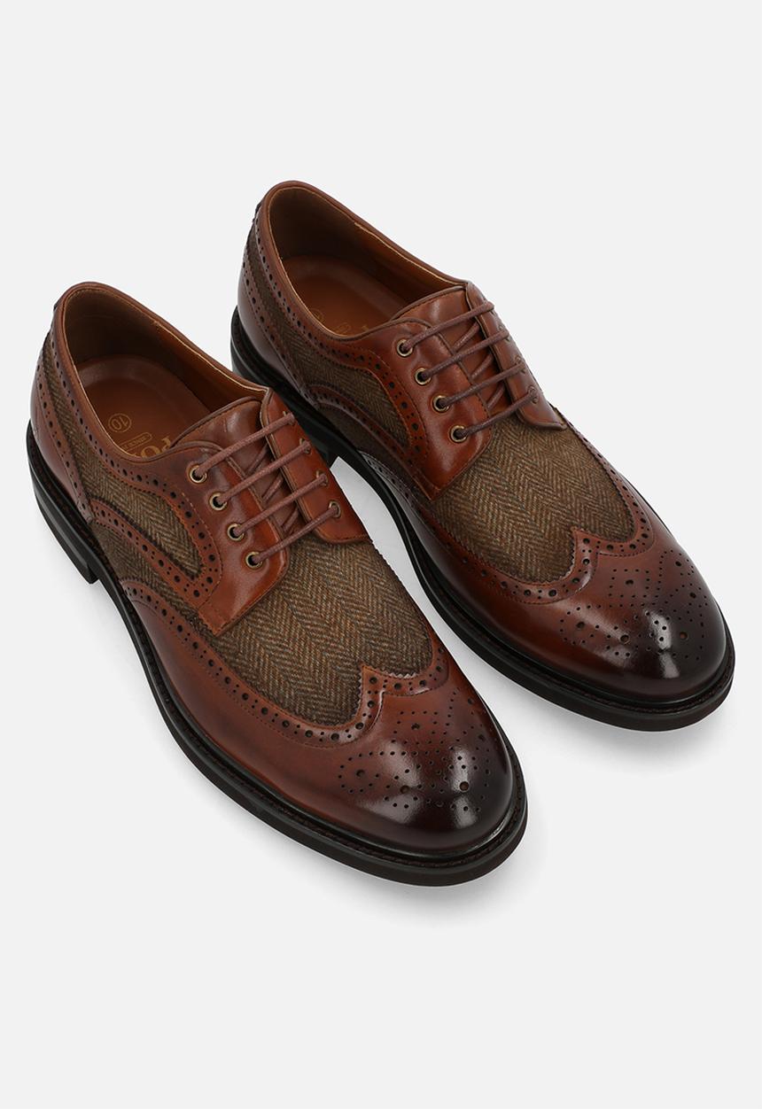 POLO - Herringbone Gibson Lace Up - Tan