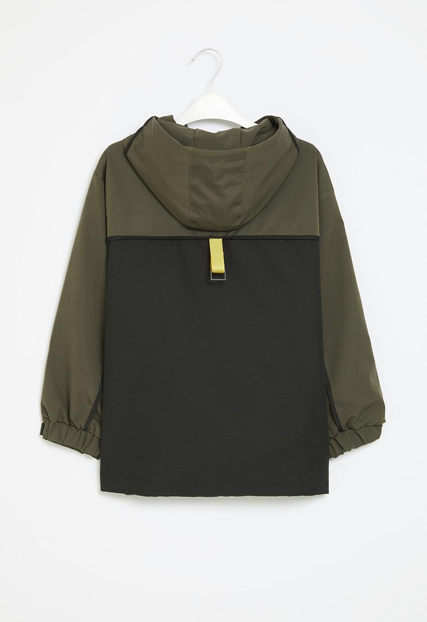 Pop Candy - Colour block windbreaker - green and black
