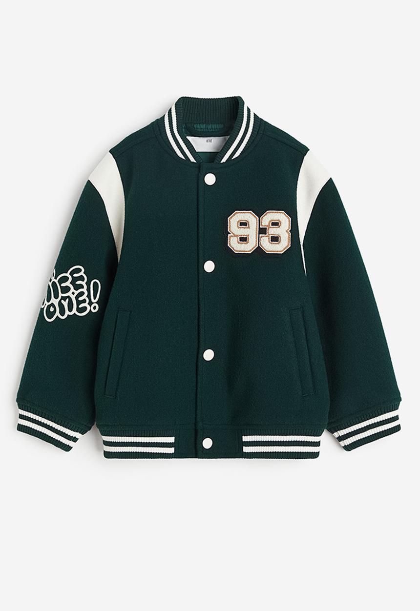 H&M - Embroidered baseball jacket - green