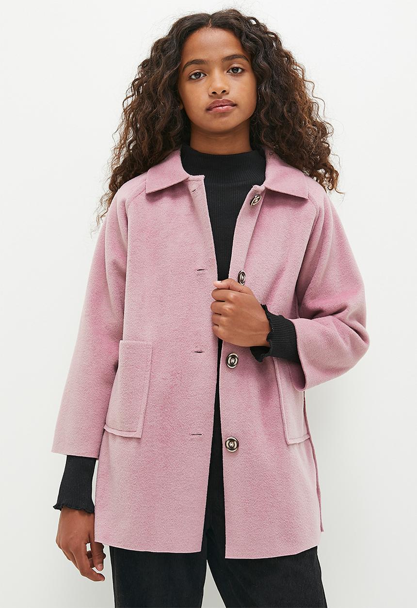 Pop Candy - Reglan sleeve woolen coat - pink