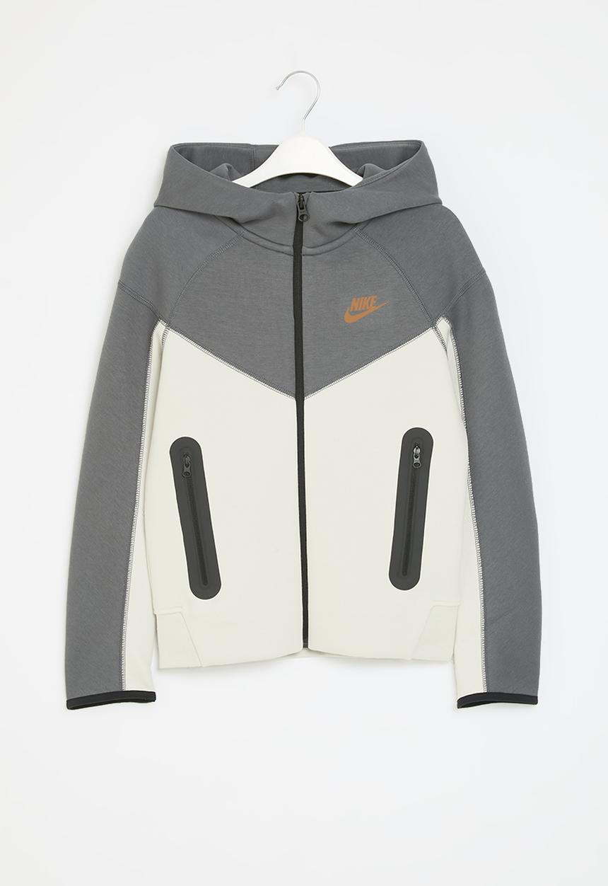 Nike - B Nsw Tech Flc Fz - Dark Grey/Light Bone/Lt British Tan
