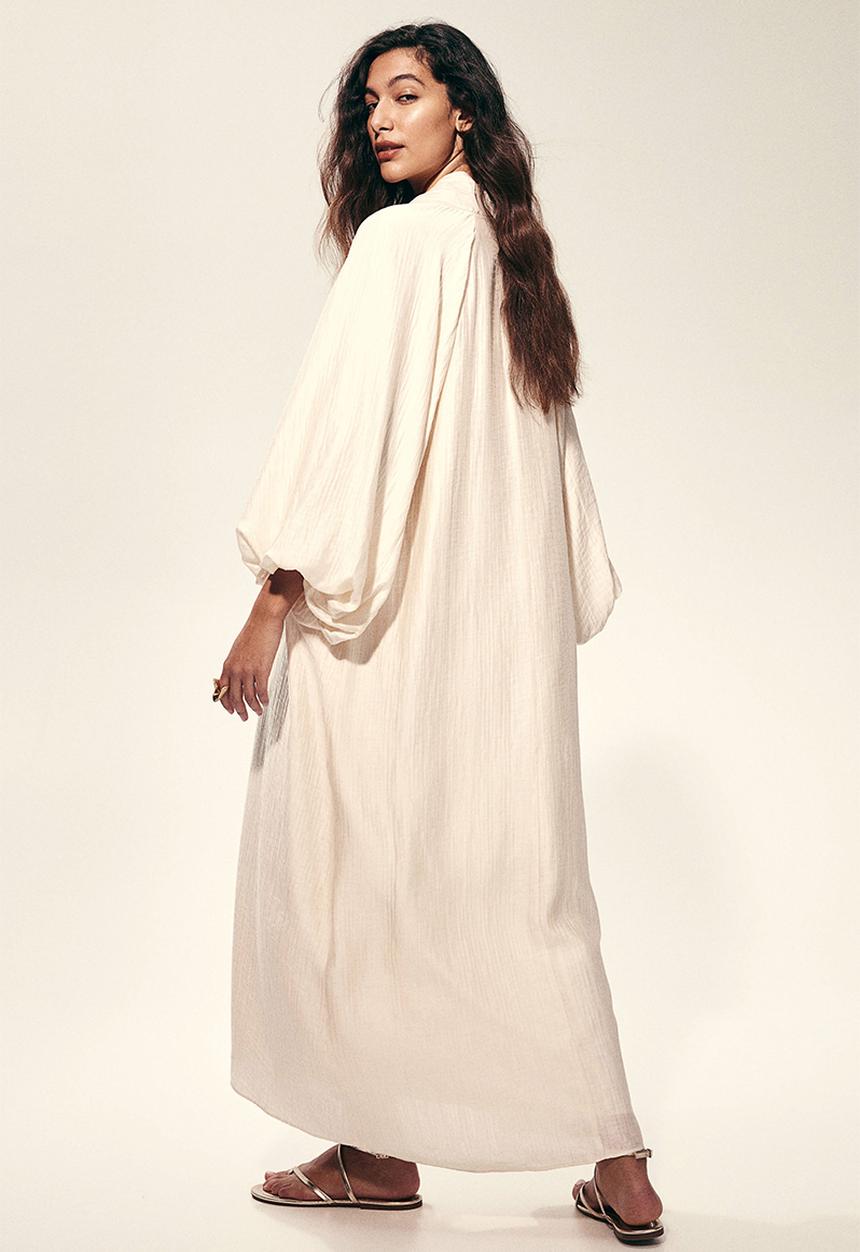 H&M - Crêpe maxi dress - light beige