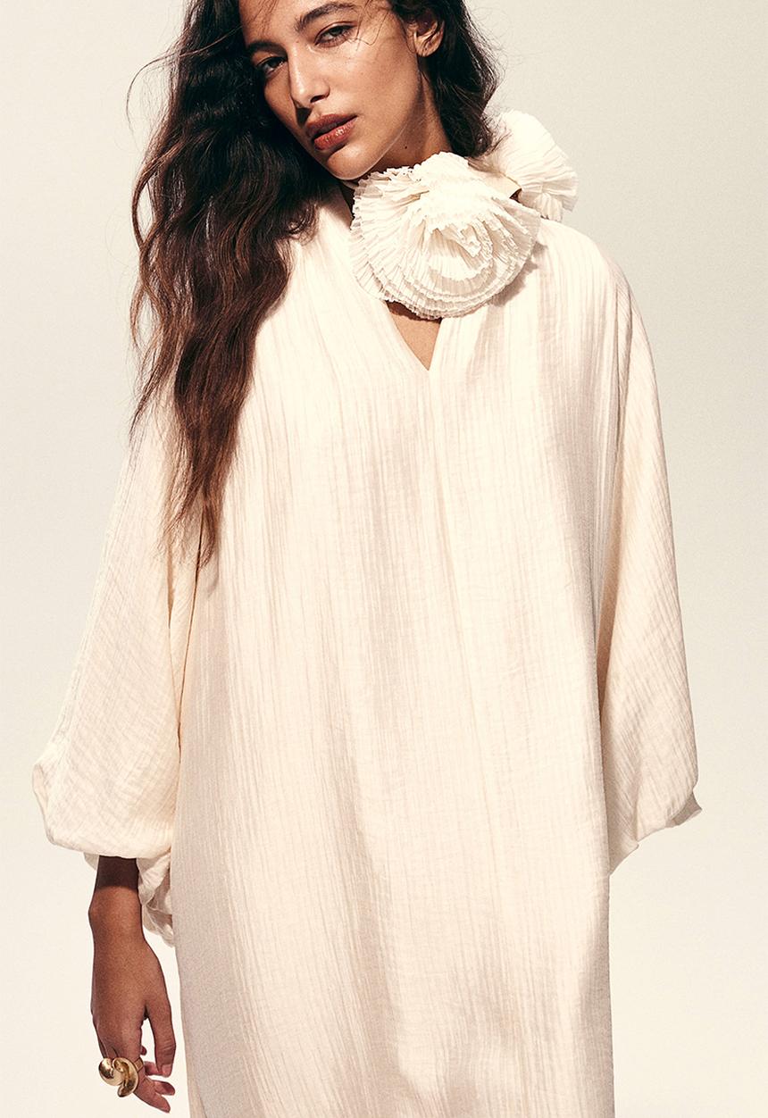 H&M - Crêpe maxi dress - light beige