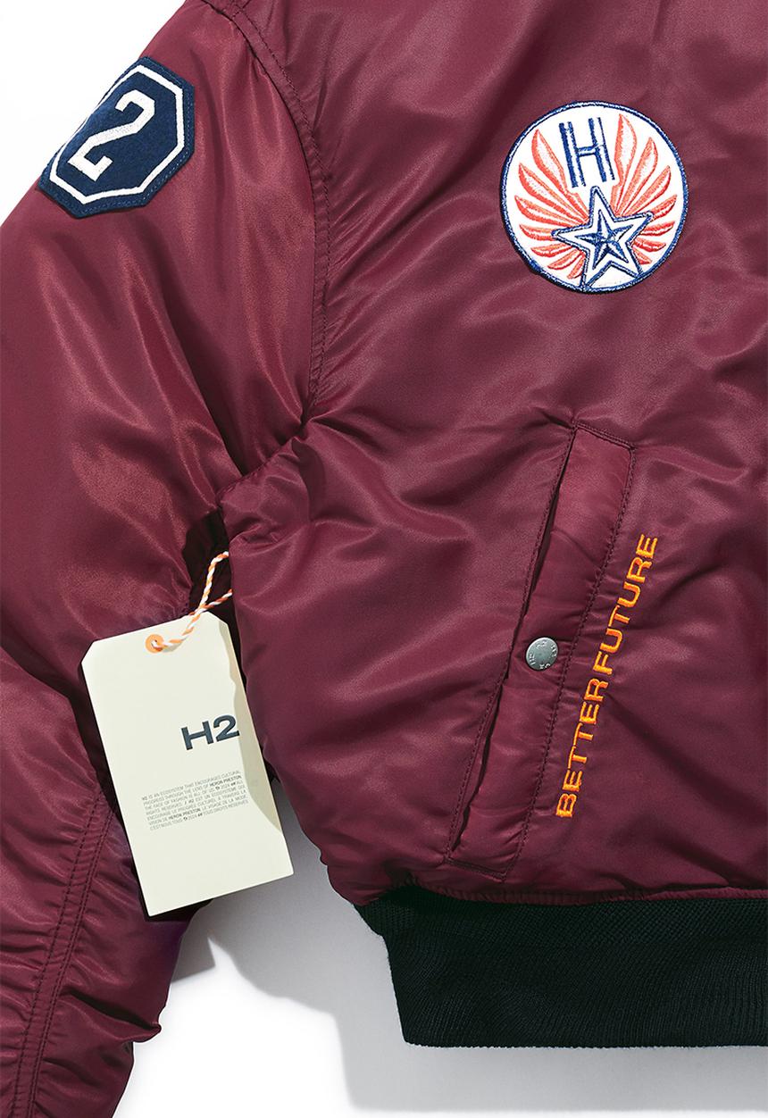 H&M - Reversible bomber jacket - black burgundy