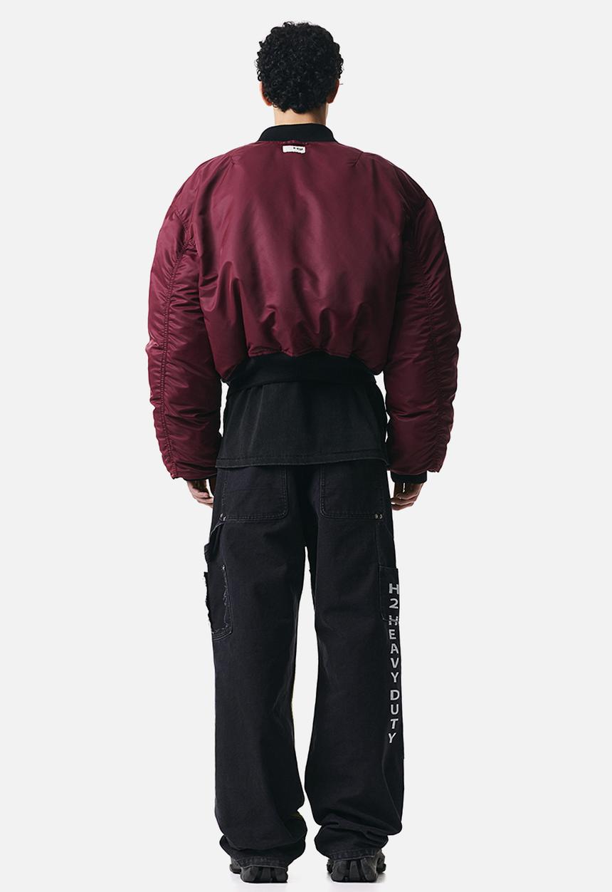H&M - Reversible bomber jacket - black burgundy