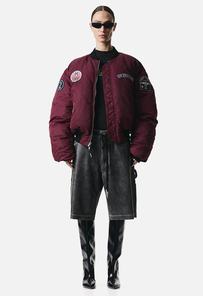 H&M - Reversible bomber jacket - black burgundy