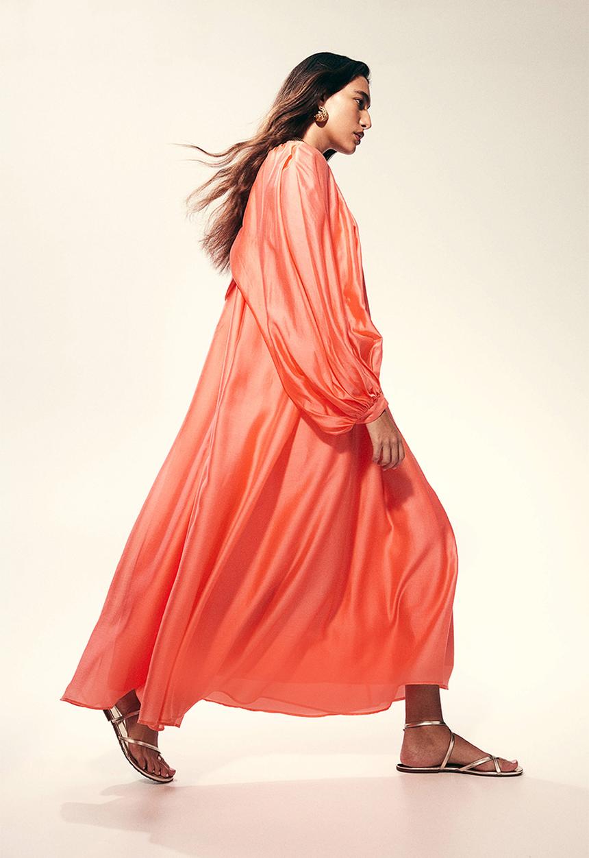 H&M - Voluminous maxi dress - coral