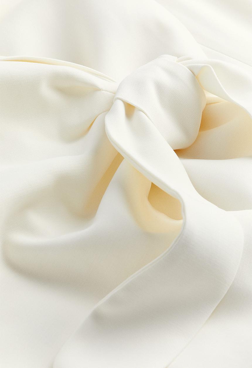 H&M - Tie-detail wrap blazer - cream