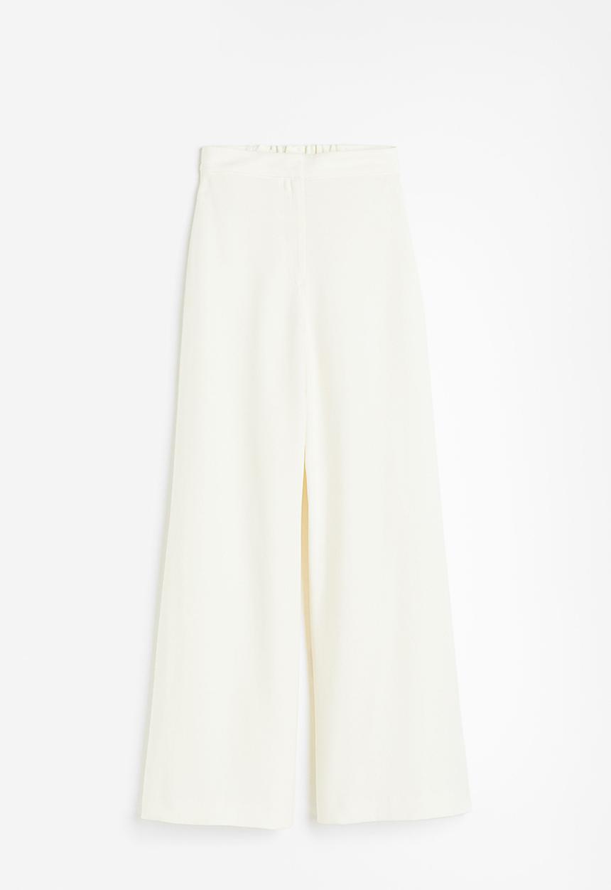 H&M - Wide tailored trousers - cream