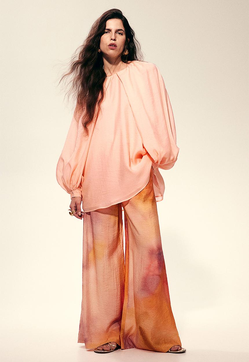 H&M - Voluminous blouse - peach pink 