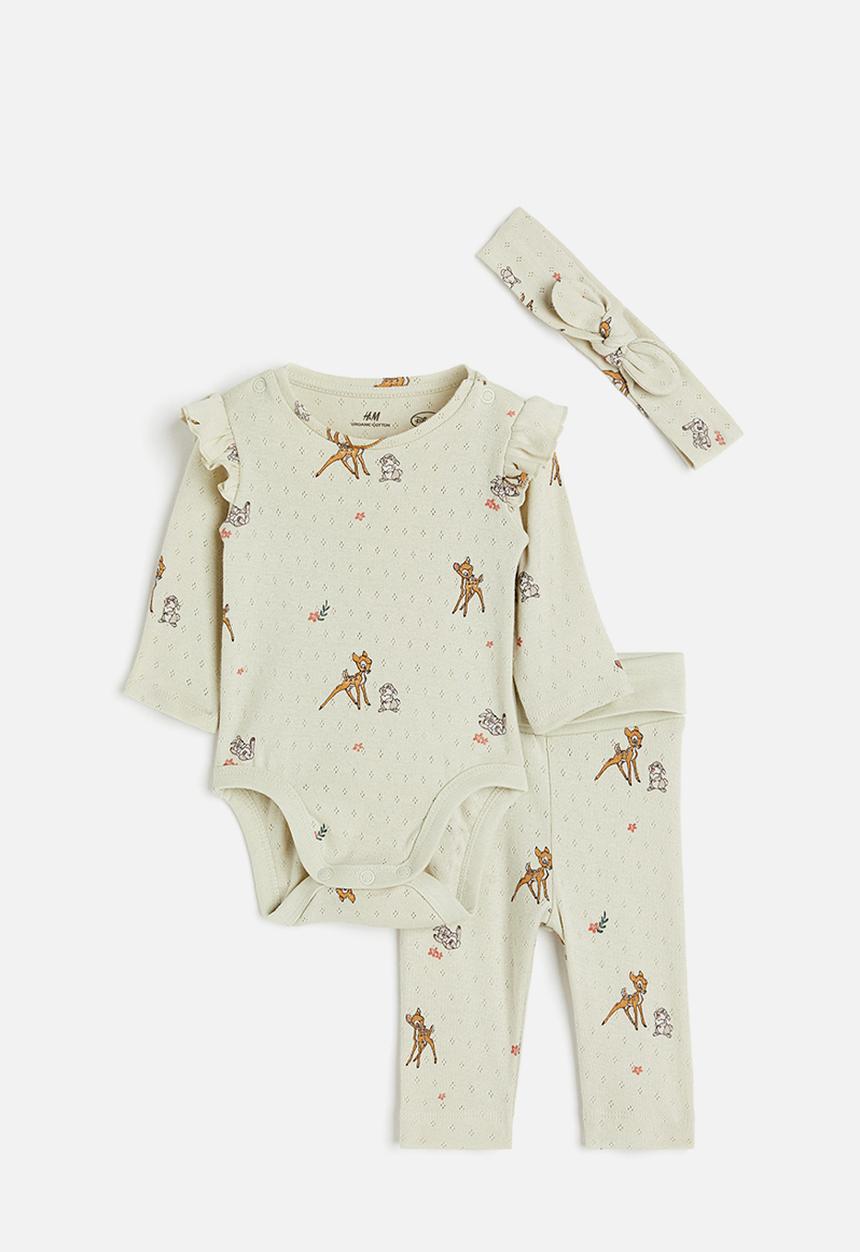 H&M - 3-piece jersey set - green