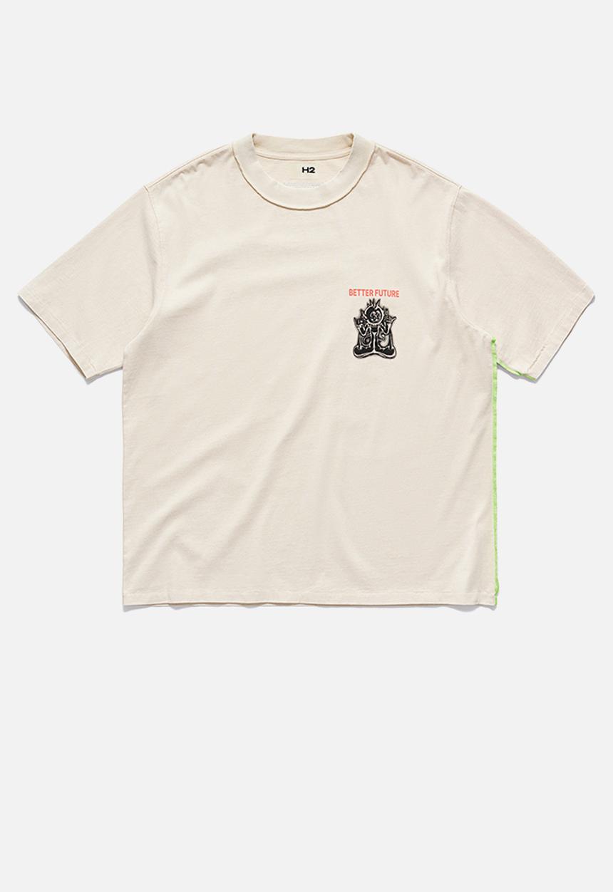 H&M - Printed T-shirt - light beige