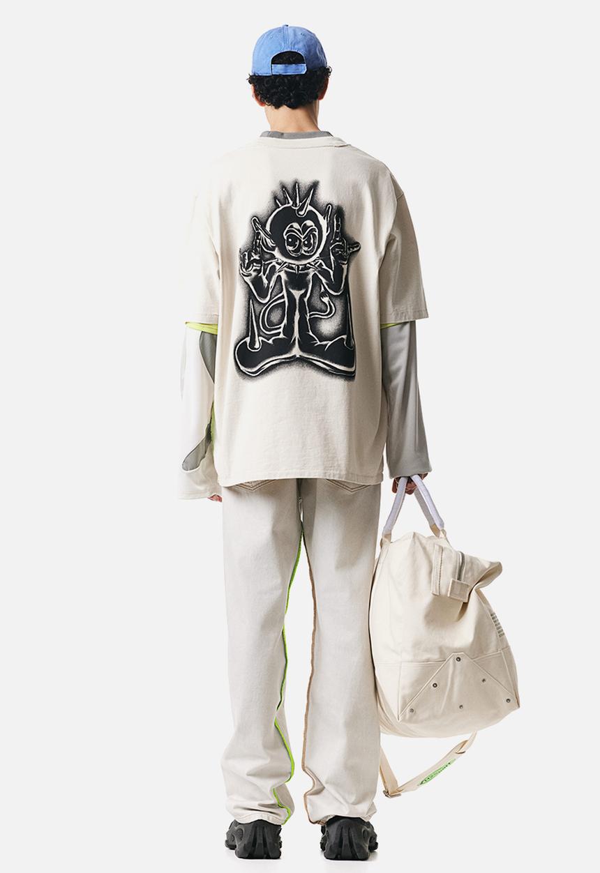H&M - Printed T-shirt - light beige