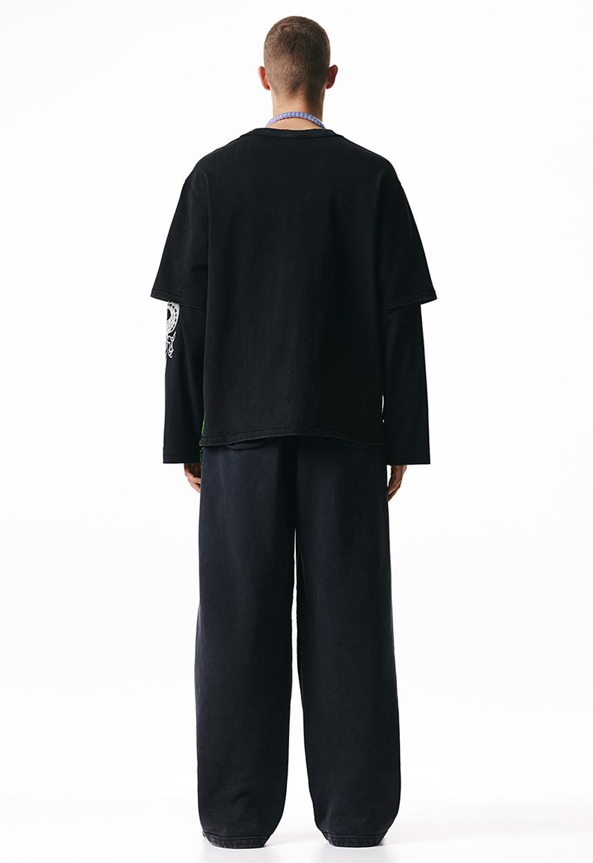 H&M - Double-layered T-shirt - black