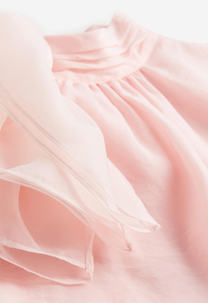H&M - Appliquéd blouse - light pink