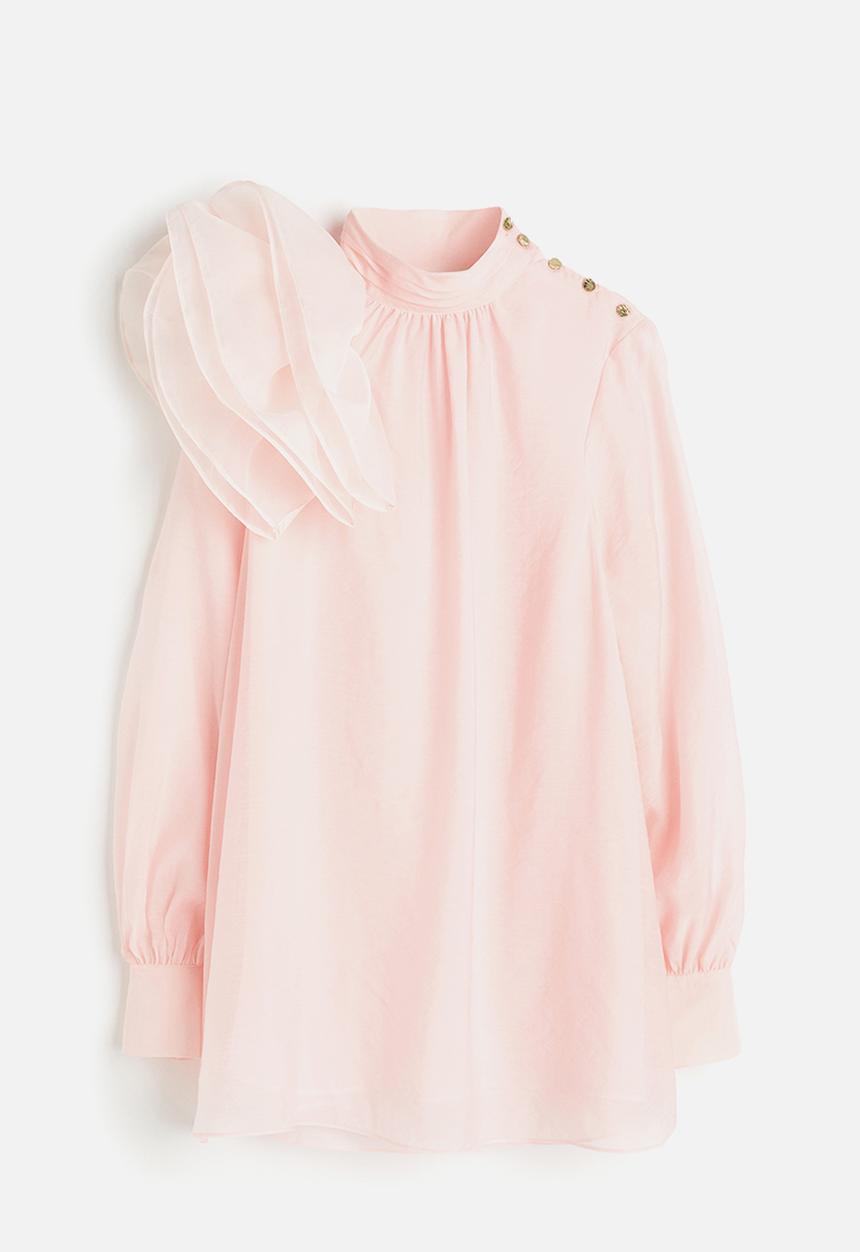 H&M - Appliquéd blouse - light pink