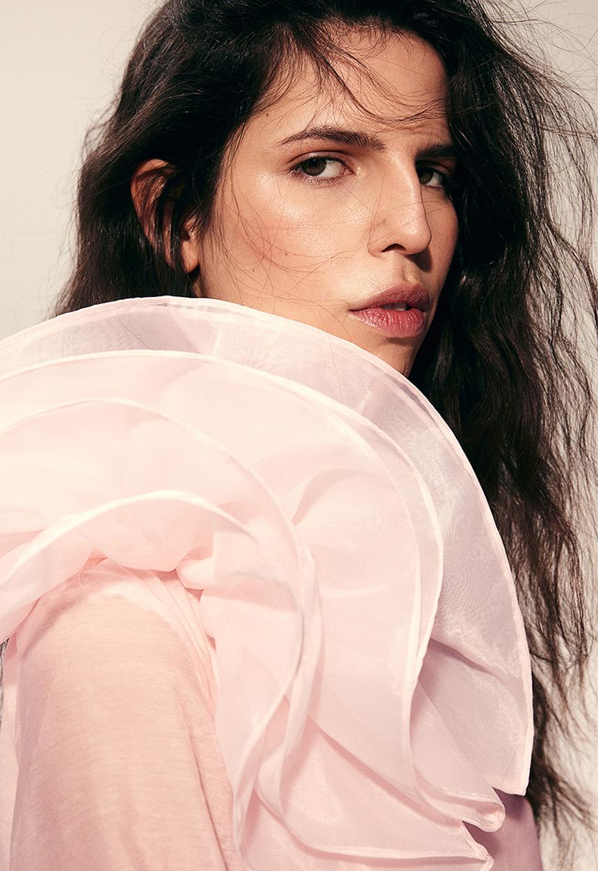 H&M - Appliquéd blouse - light pink