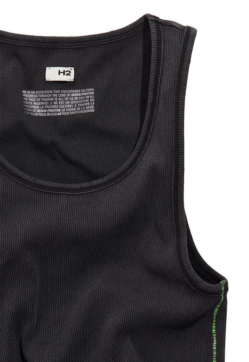 H&M - Ribbed vest top - black