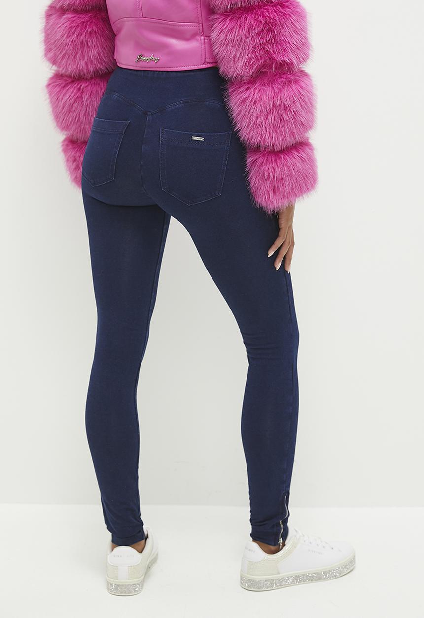 SISSY BOY - High Rise Knit Jegging With Zip Detail - Dk Vintage