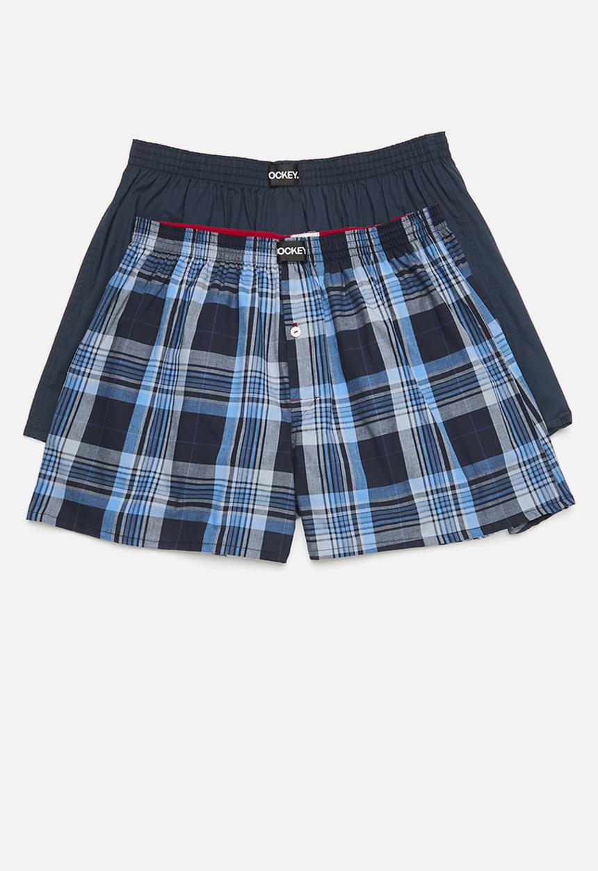 Jockey - 2 Pack woven boxer - Blue Odessy & Midnight Navy