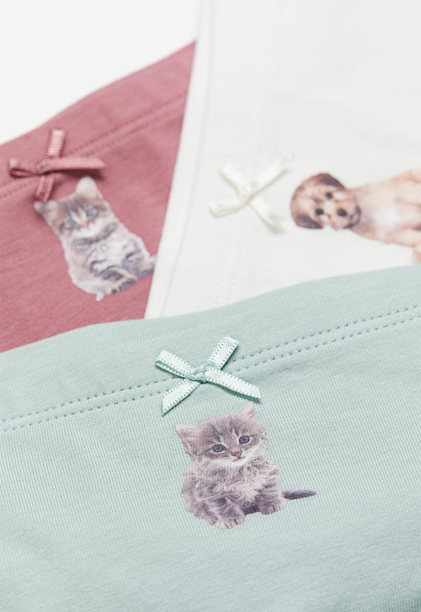 H&M - 5-pack boxer briefs - dark pink/animals