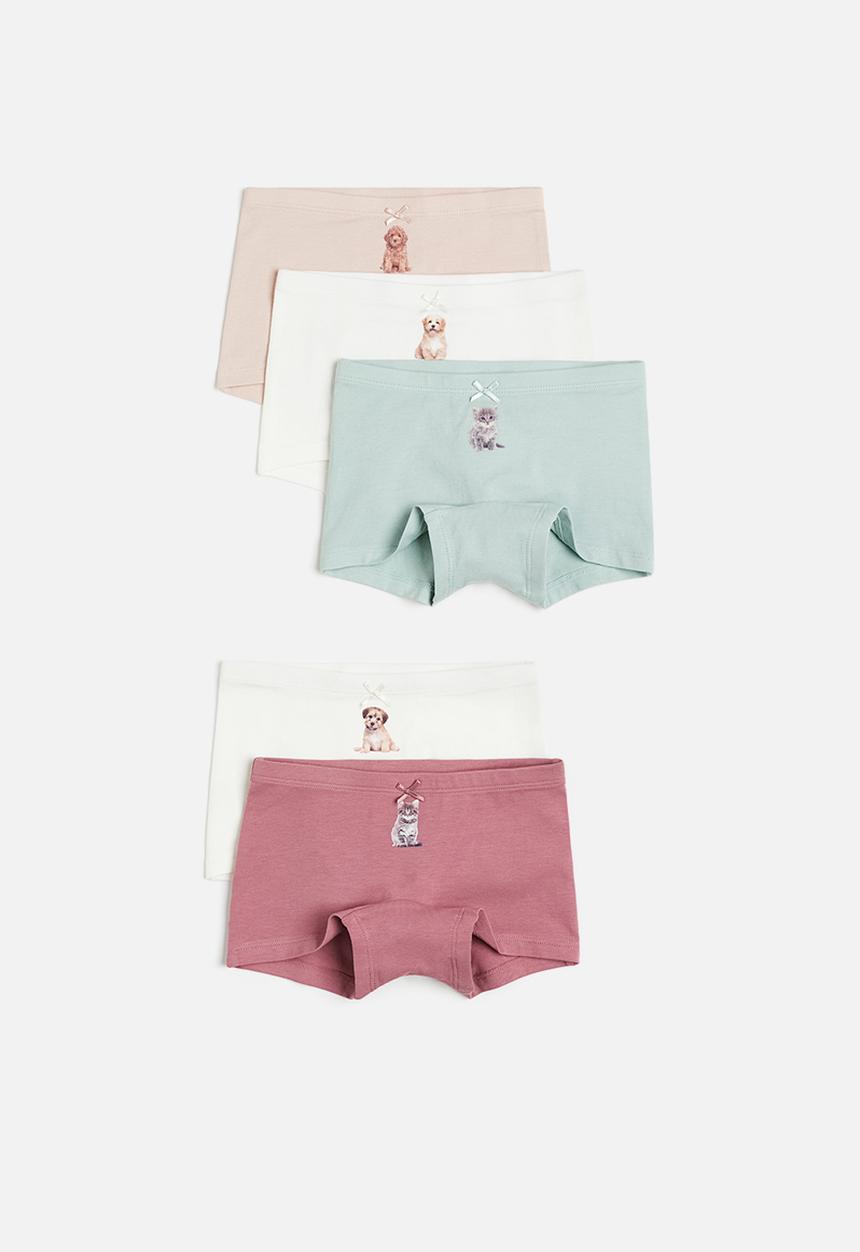 H&M - 5-pack boxer briefs - dark pink/animals