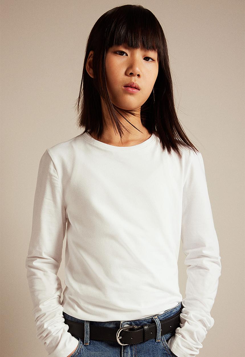 H&M - 3-pack jersey tops - black, grey, white