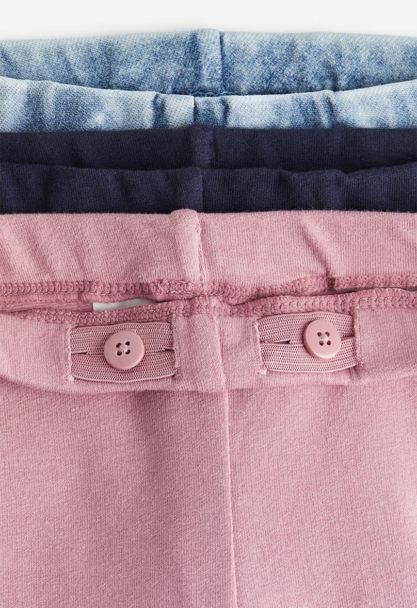 H&M - 3-pack cotton leggings - pink/butterflies