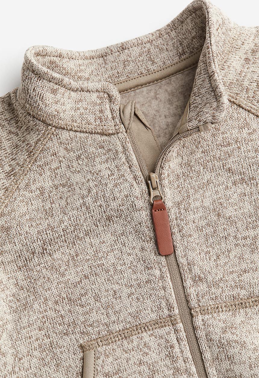 H&M - 2-piece fleece-lined set - beige marl