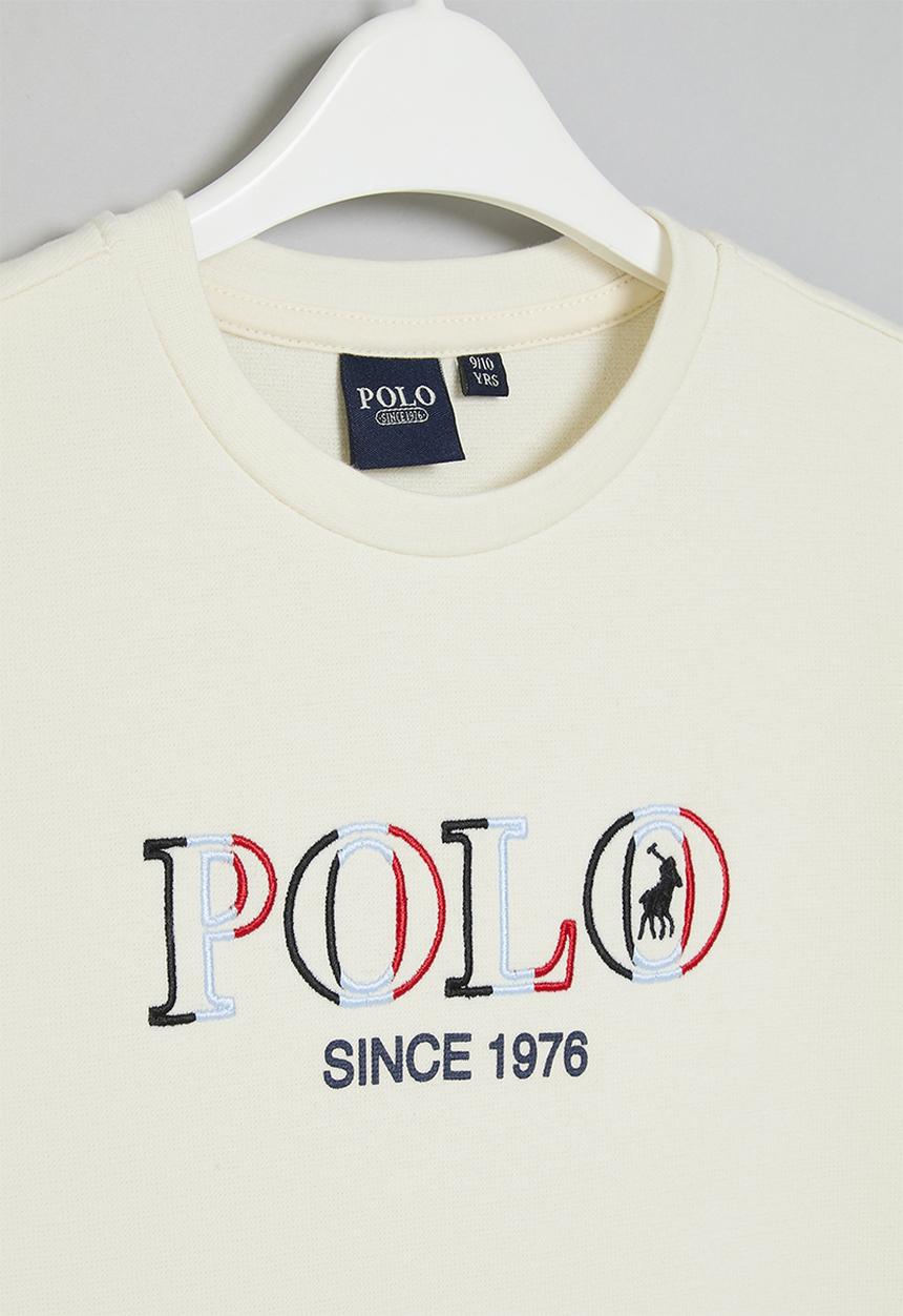 POLO - Boys Damian long sleeve tee - stone