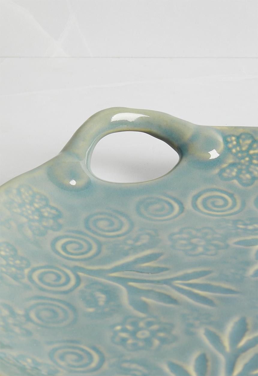 Sixth Floor - Flora platter bowl - blue 