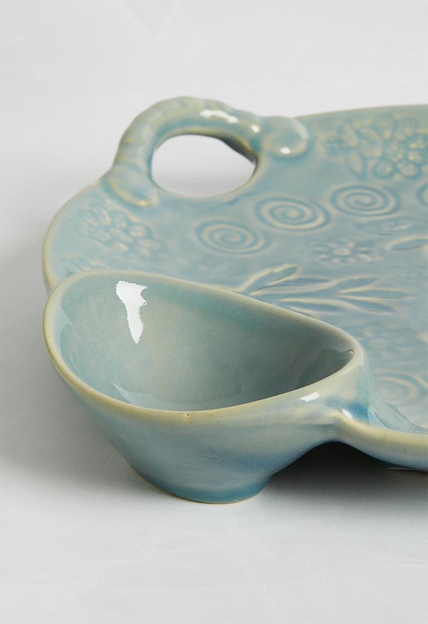 Sixth Floor - Flora platter bowl - blue 