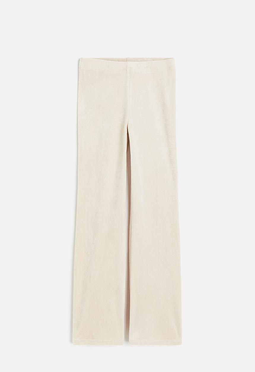 H&M - Flared velour leggings - light beige