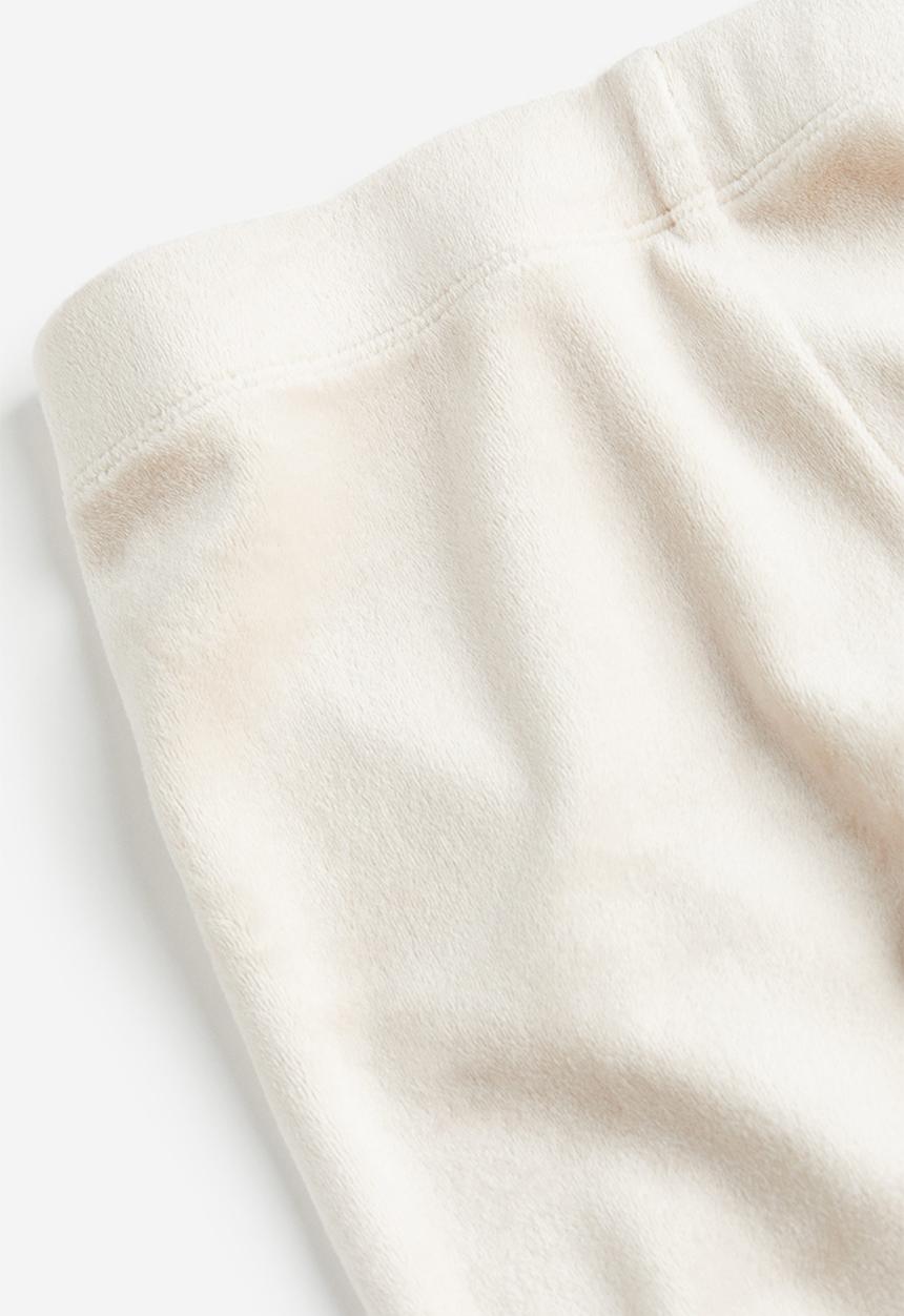 H&M - Flared velour leggings - light beige